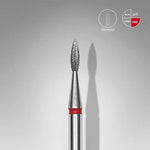 Staleks Diamond “Pointed Flame” Nail Drill Bit Red Expert 1.8mm/8mm